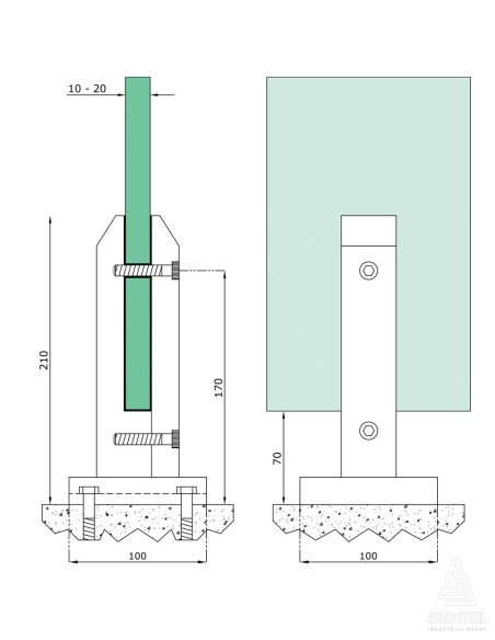 پایه اسپیگات کد 1003 برند آراد استیل پایه اسپیگات کد 1003 برند آراد استیل