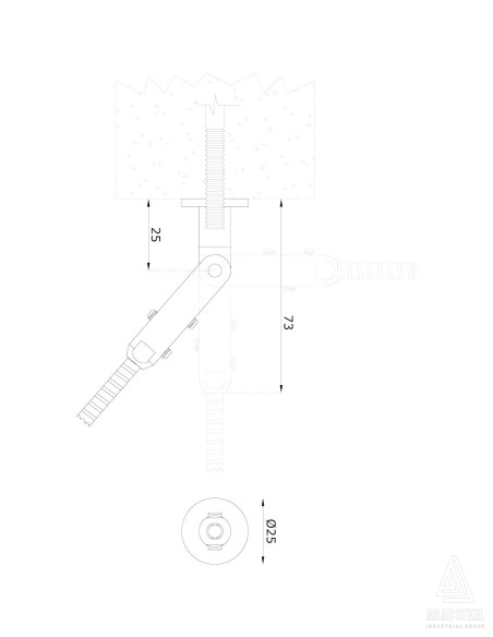 اتصال نرده کابلی کد W605 - مناسب کابل سایز 5