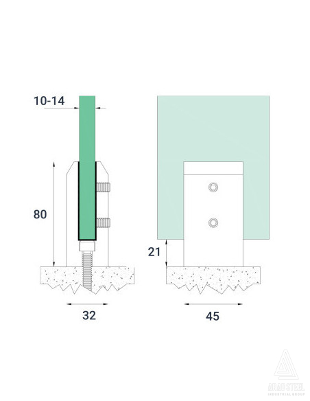 نقشه بست شیشه به دیوار - C705