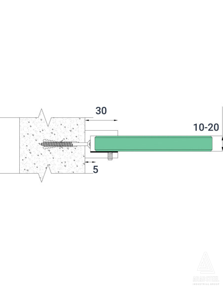 اتصال شیشه به دیوار کد C709