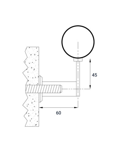 نقشه فنی اتصال هندریل دیواری