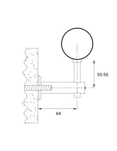اتصال هندریل استیل به دیوار کد P502 2