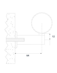 اتصال هندریل استیل به دیوار کد P506 2