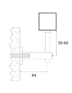 اتصال هندریل استیل به دیوار کد P507 2