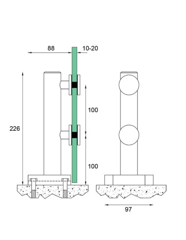 پایه اسپیگوت کد 1004 - نقشه فنی