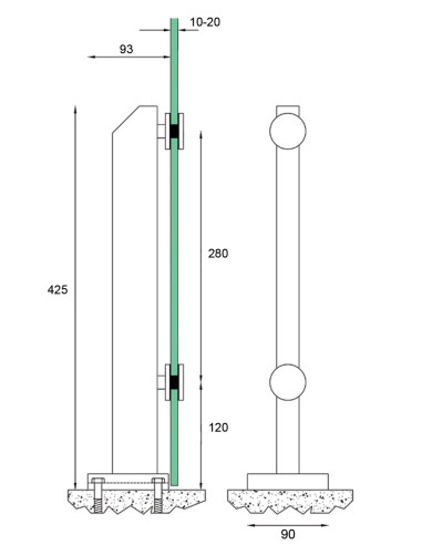 پایه اسپیگوت 1009 - نقشه فنی