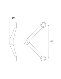 اسپایدر استیل دو شاخ 90درجه ( بازو 25 cm ) - s846 2
