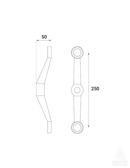 اسپایدر دو شاخ 180 درجه ( بازو 25cm ) -s847