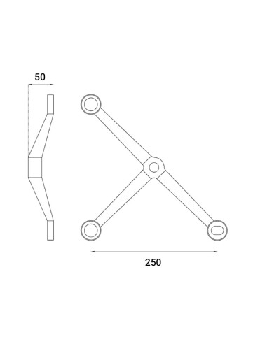 اسپایدر استیل سه شاخ  (بازو 25 cm ) -s848