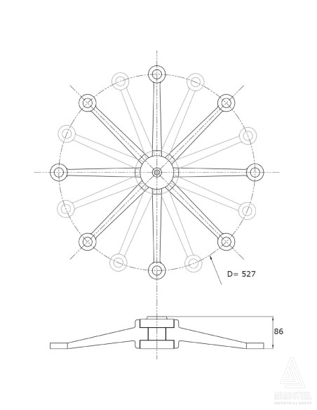 اسپایدر استیل سه الی هشت بازو -Sh600