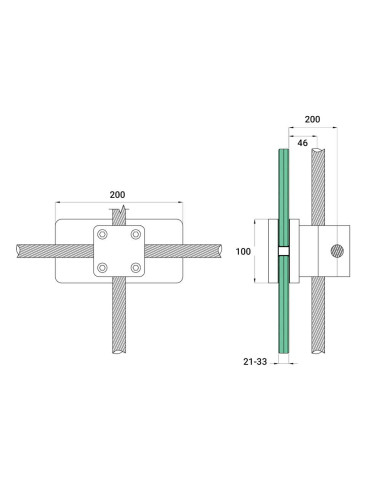 اتصال نما شیشه ای کلمپ کابلی- CF891
