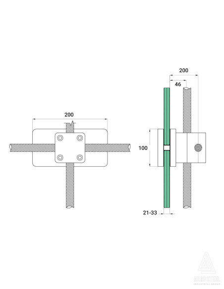 اتصال نما شیشه ای کلمپ کابلی- CF891