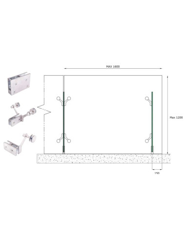 اتصالات سیستم نرده شیشه ای مدل FIN