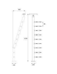 پایه نرده کابلی CP110 2
