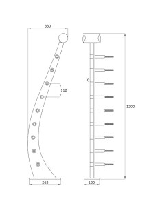 پایه نرده کابلی CP112 2
