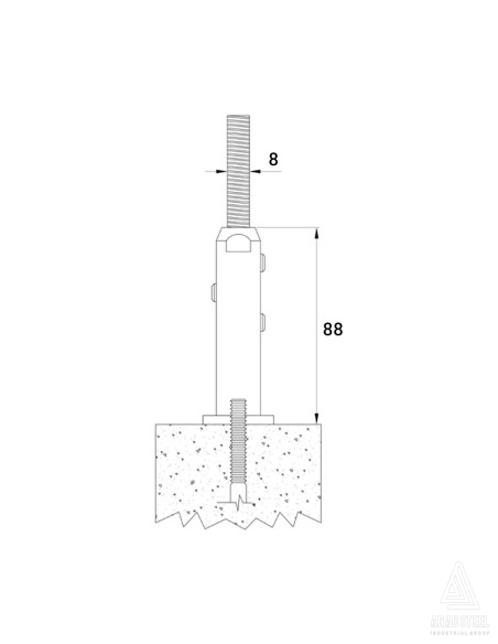 اتصال نرده کابلی کد W609 - مناسب کابل سایز 8