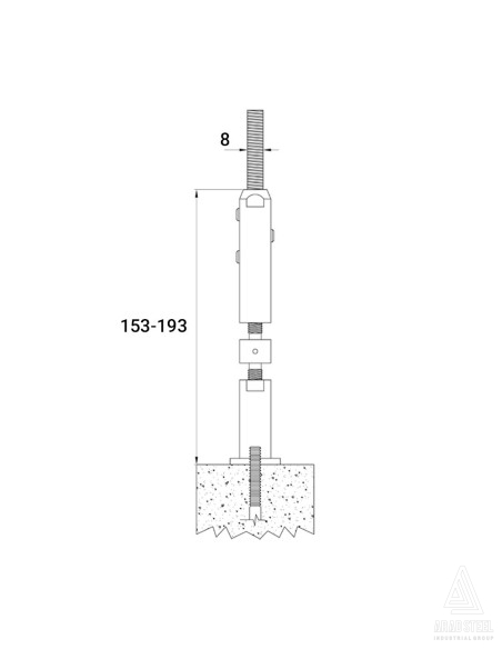 اتصال نرده کابلی کد W610 - مناسب کابل سایز 8