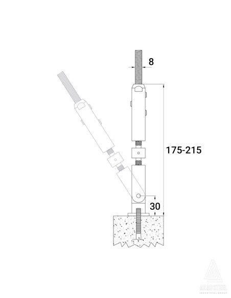 اتصال نرده کابلی کد W612 - مناسب کابل سایز 8