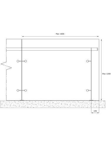 اتصالات سیستم نرده شیشه ای مدل Nexus