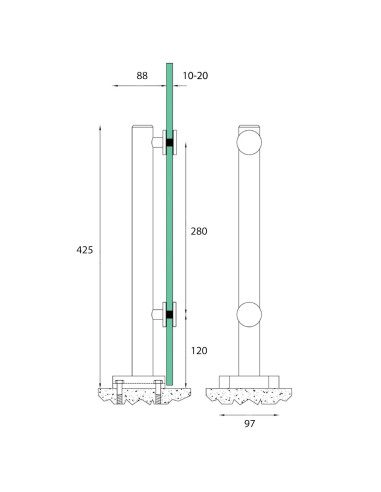 پایه اسپیگات کد 1010 - نقشه
