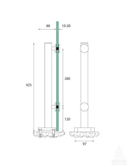 پایه اسپیگات کد 1010 - نقشه