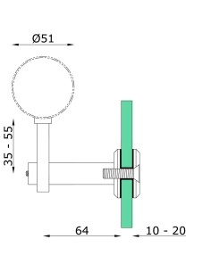 اتصال هندریل به شیشه کد H302 (رگلاژی) 2