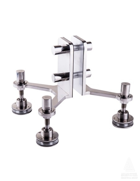 Three-Arms Glass Spider with Fin - S815-front view-assembled