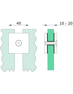 Square Glass-to-Glass Hardware for Glass Railings | 10-20mm Stainless Steel 2