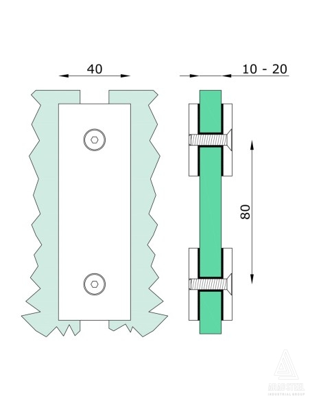 Glass-to-Glass Hardware - G407 - technical specifcations