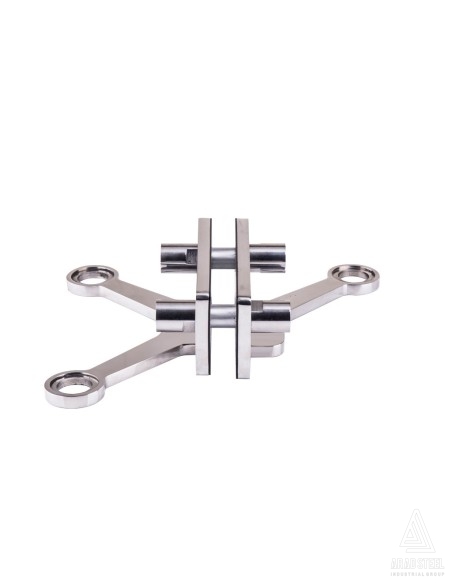 Three-Arms Glass Spider with Fin - s805-front view