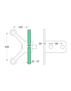 Two-Way Single-Sided Spider with Fin-s812-front view 2