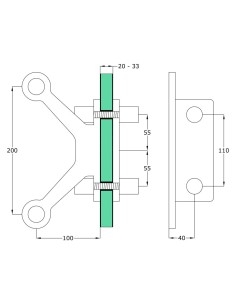 Two-Way Single-Sided Spider with Fin-s802-front view 2