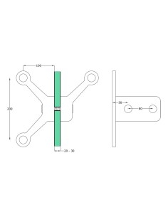 Three-Arms Glass Spider with Fin - S815-front view 2