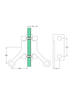 Two-Way Double-Sided Spider with Fin-S803-front view 2