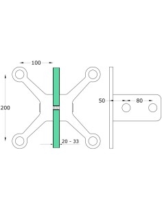 Four-Arms Glass Spider with Fin - s816-front view 2