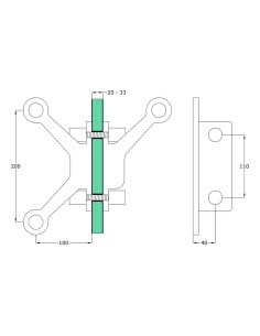 Three-Arms Glass Spider with Fin - s805-front view 2
