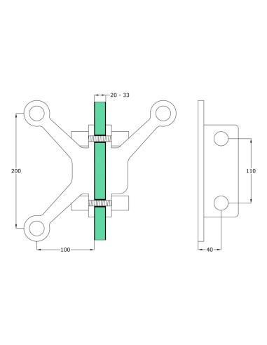 Three-Arms Glass Spider with Fin - s805-technical specifcation