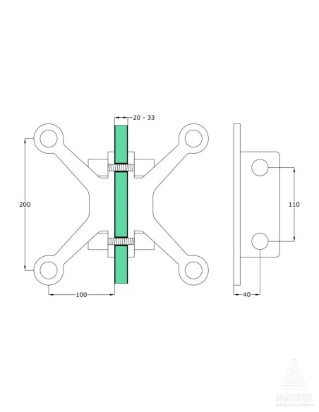 Four-Arms Glass Spider with Fin - s806