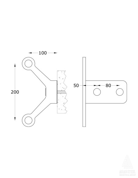 Two-Way Wall-mounted Glass Spider-s819-technical specifications
