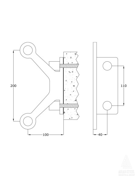 Two-Way Wall-mounted Glass Spider-s809 -  technical specifications