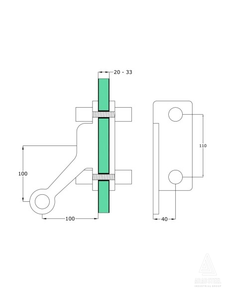 One-Way 90-degree Spider with Fin-s800 - technical specification