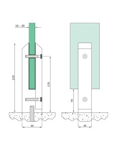 Frameless Fence Clamps Square Surface Mount for 10-20mm Glass | Stainless Steel 2