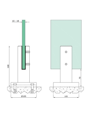 Glass Spigot Clamp - 1007 - technical specifications