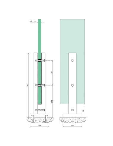 Glass Spigot Clamp - 1008 - technical specifications