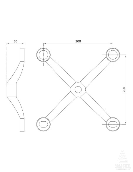 Four Arms Glass Spider-s844 - size 200 mm - technical specification