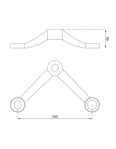 Two-ways 90 Degree Glass Spider - s841 - technical specification