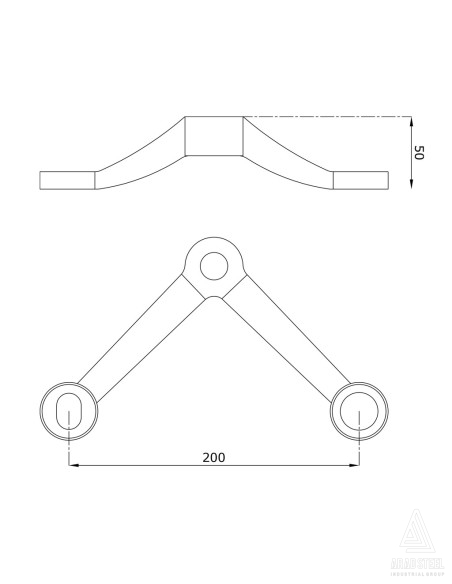 Two-ways 90 Degree Glass Spider - s841 - technical specification