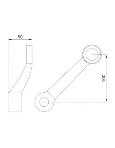 One-way 90 Degree Glass Spider - s840 - front view 2