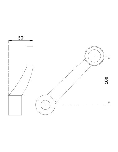 One-way 90 Degree Glass Spider - s840 - technical specification