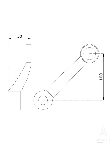 One-way 90 Degree Glass Spider - s840 - technical specification
